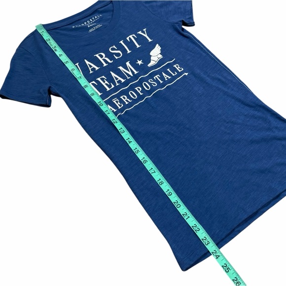 10/$25🦋 Aeropostale Blue & White VARSITY TEAM Graphic Tee - Size XS - Picture 11 of 16